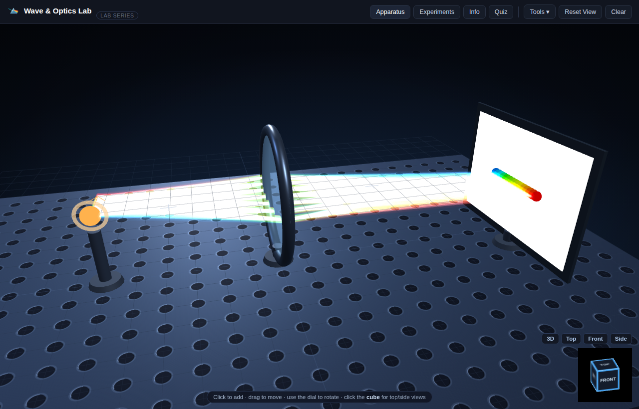 Preset experiments and animations — screenshot