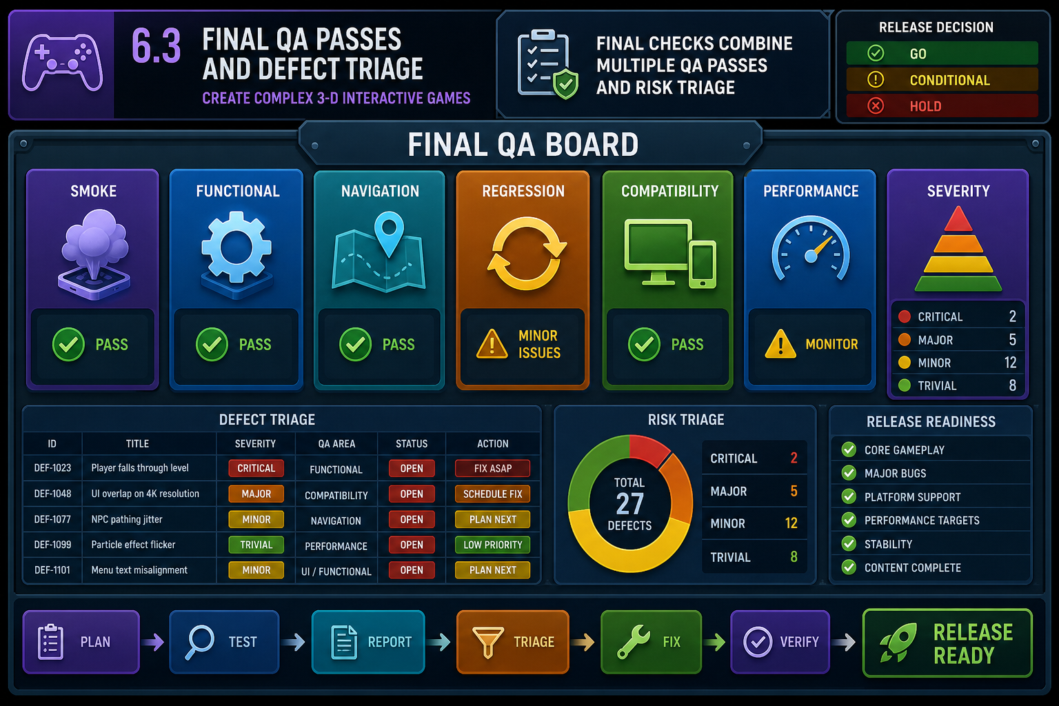 6.3 Final QA passes and defect triage