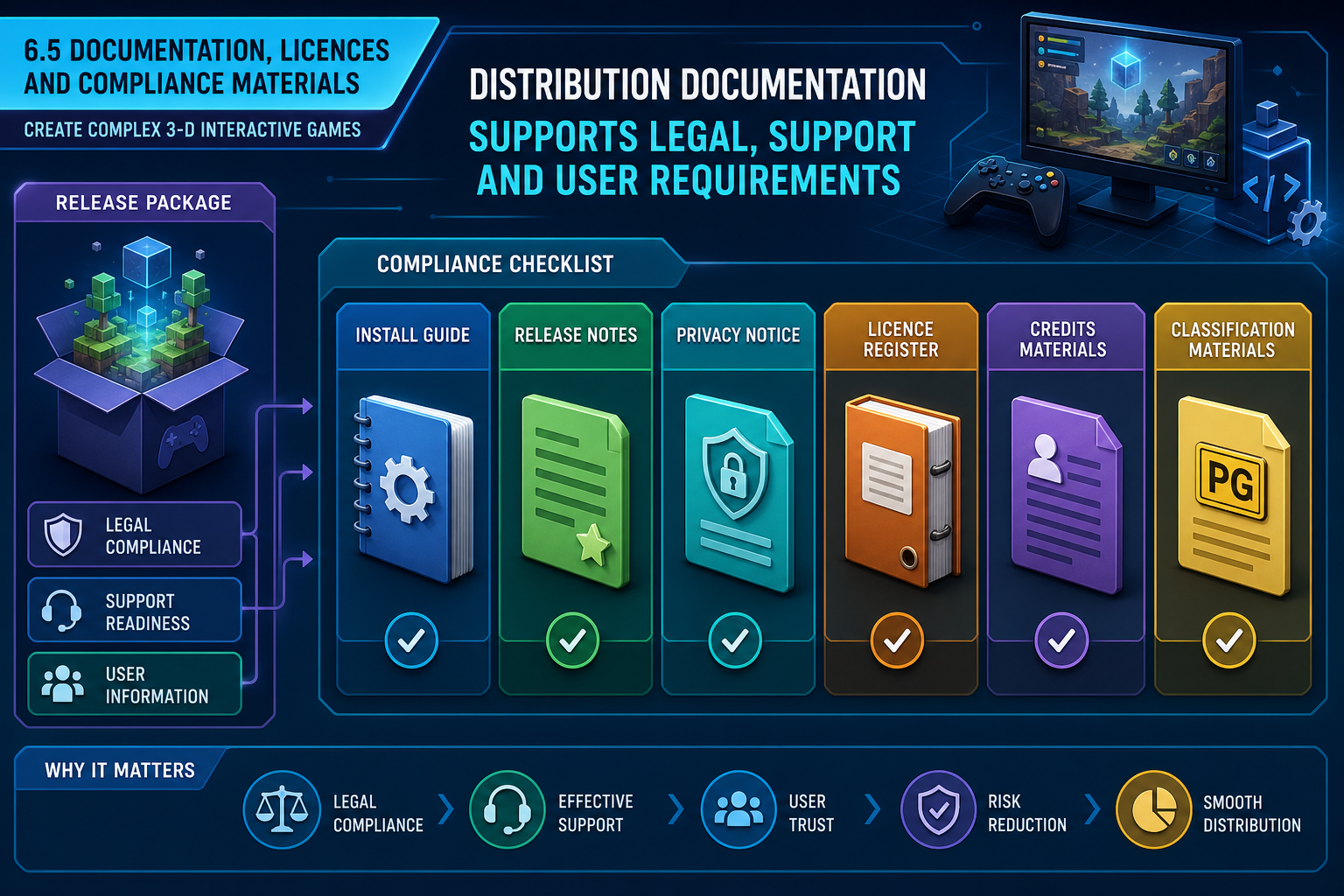 6.5 Documentation, licences and compliance materials
